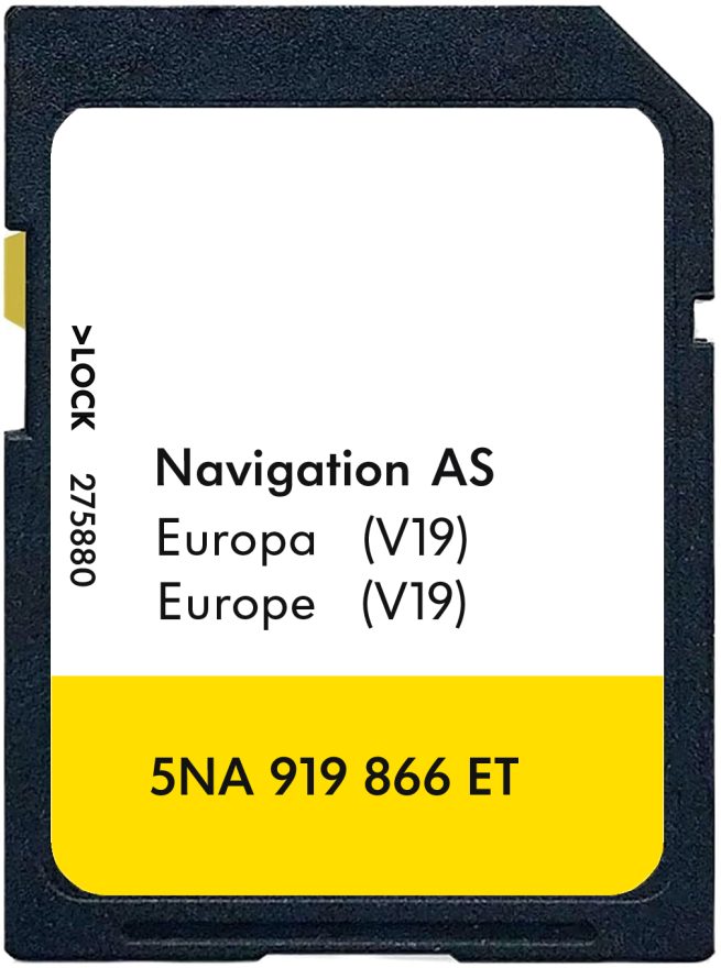 VOLKSWAGEN DISCOVER MEDIA MIB2 AS V19 SD-Karte Europa 32GB | Teilenummer: 5NA919866ET