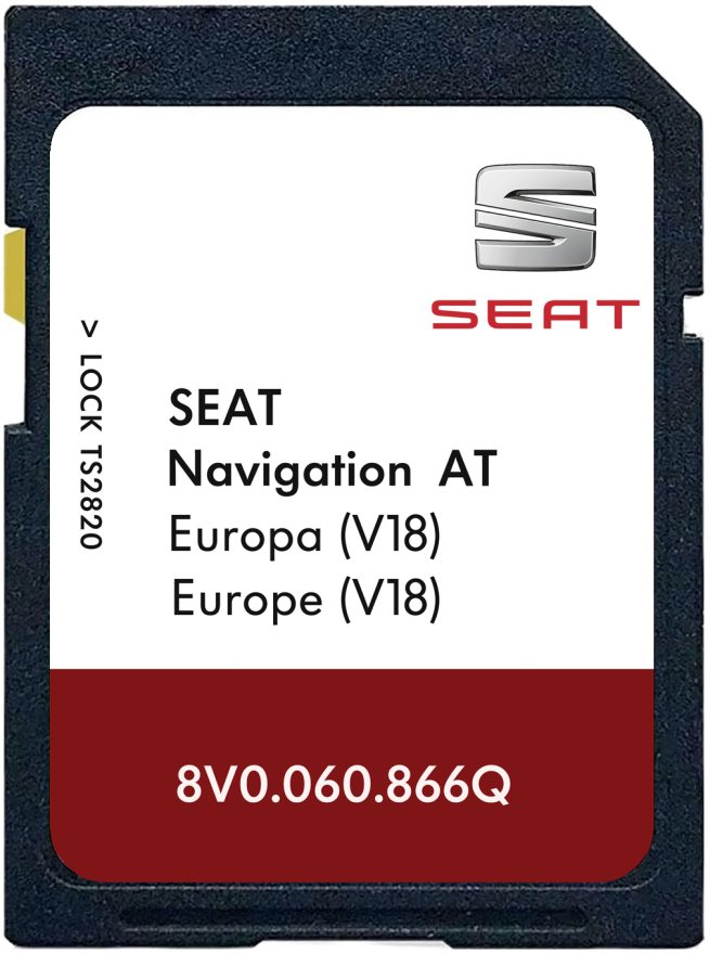 SEAT Navigation AT MIB1 V18 SD-karten 2023 Europa 16GB | Teilenummer: 8V0060866Q